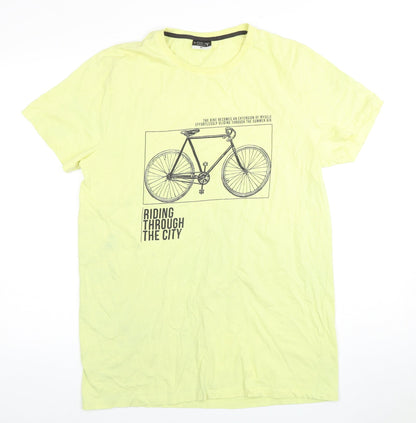 Alpha R One Men's Yellow XL City Graphic T-Shirt