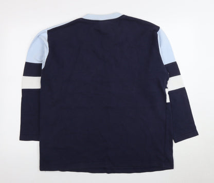Cotton Republic Unisex Blue Colourblock Sweatshirt Size 18