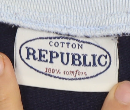 Cotton Republic Unisex Blue Colourblock Sweatshirt Size 18