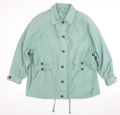 C&A Green Women's Cotton Button Jacket Size 16