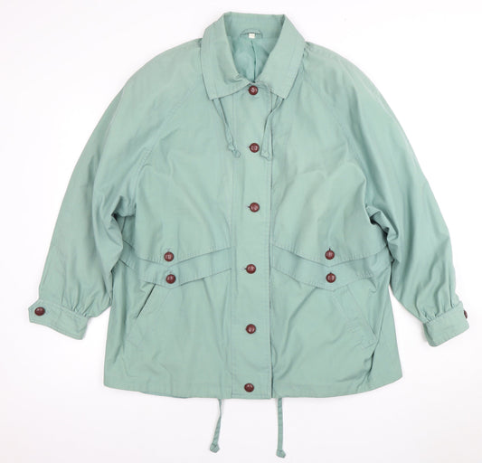 C&A Green Women's Cotton Button Jacket Size 16