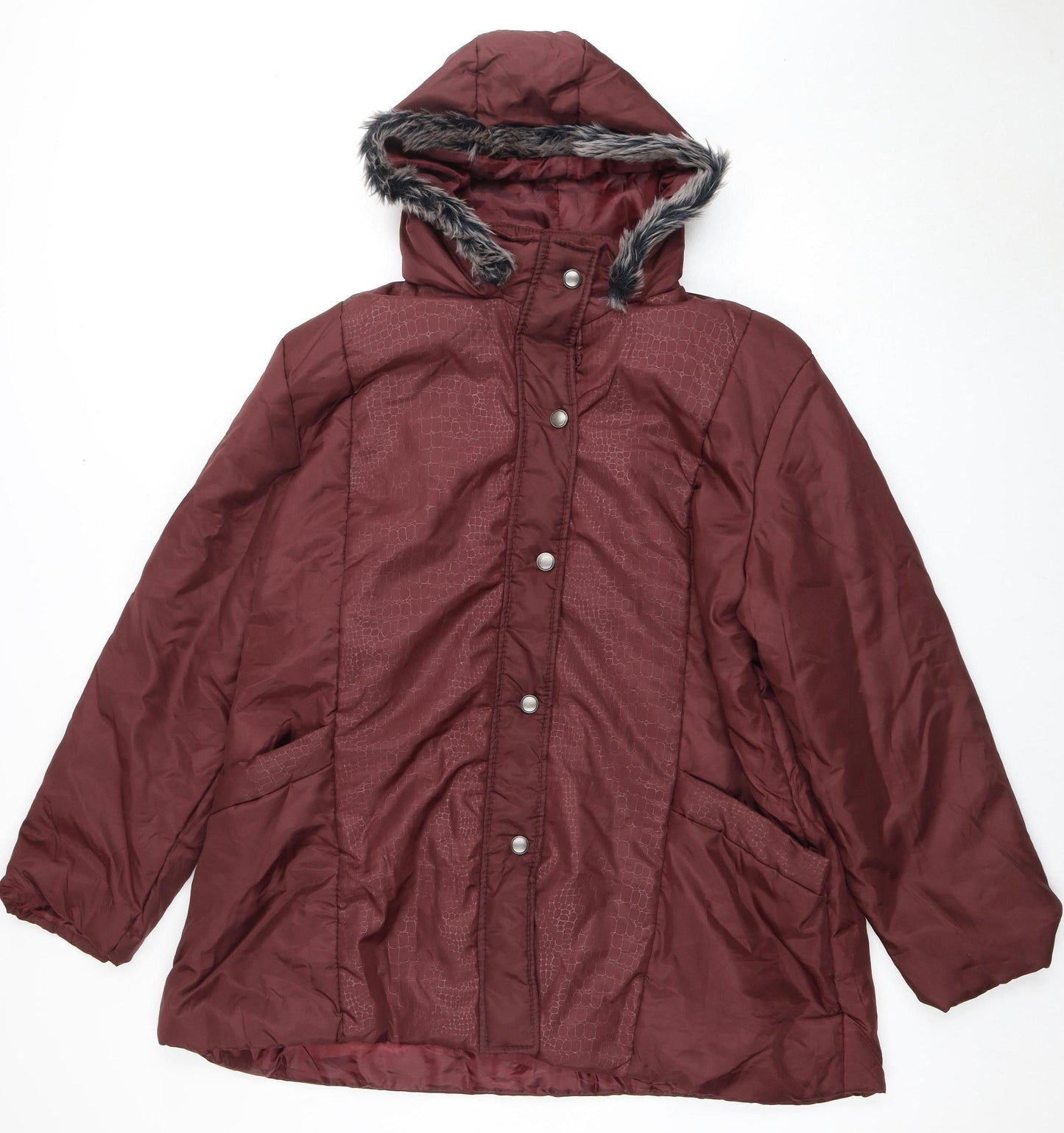 Womens UK Size XL Anne de Lancay Red Parka Coat