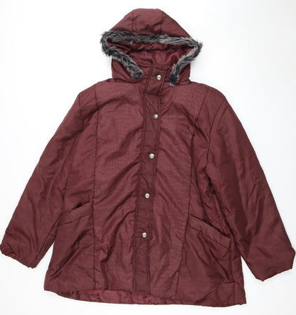 Womens UK Size XL Anne de Lancay Red Parka Coat