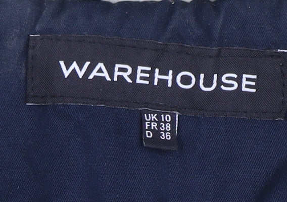 Womens UK Size 10 Warehouse Blue Parka Coat