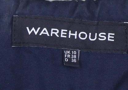 Womens UK Size 10 Warehouse Blue Parka Coat