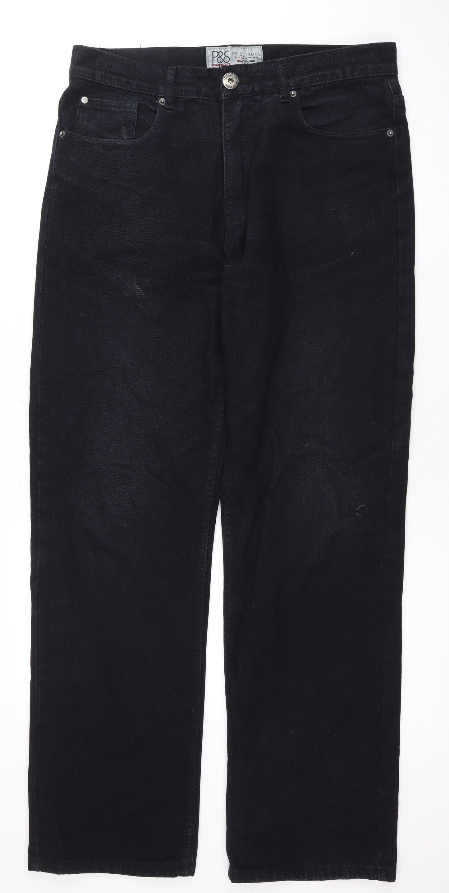 Pride + Soul Unisex Black Straight Jeans 34W 34L