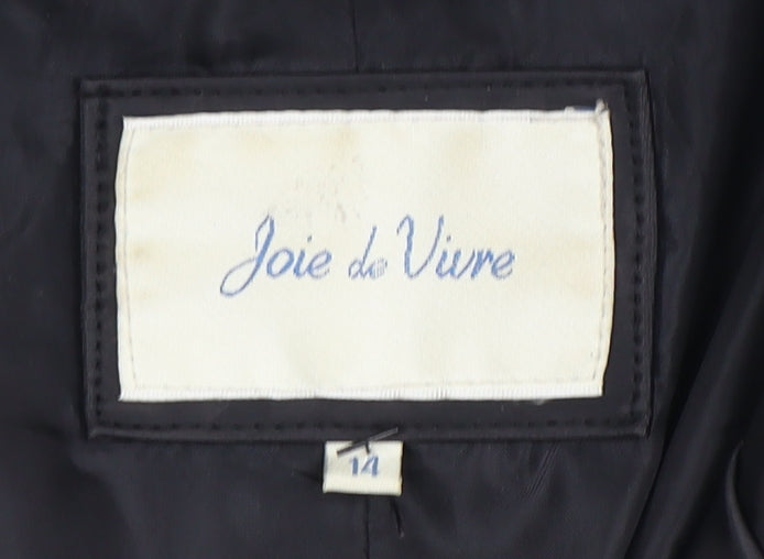 Womens UK Size 14 Joie de Vivre Black Basic Jacket