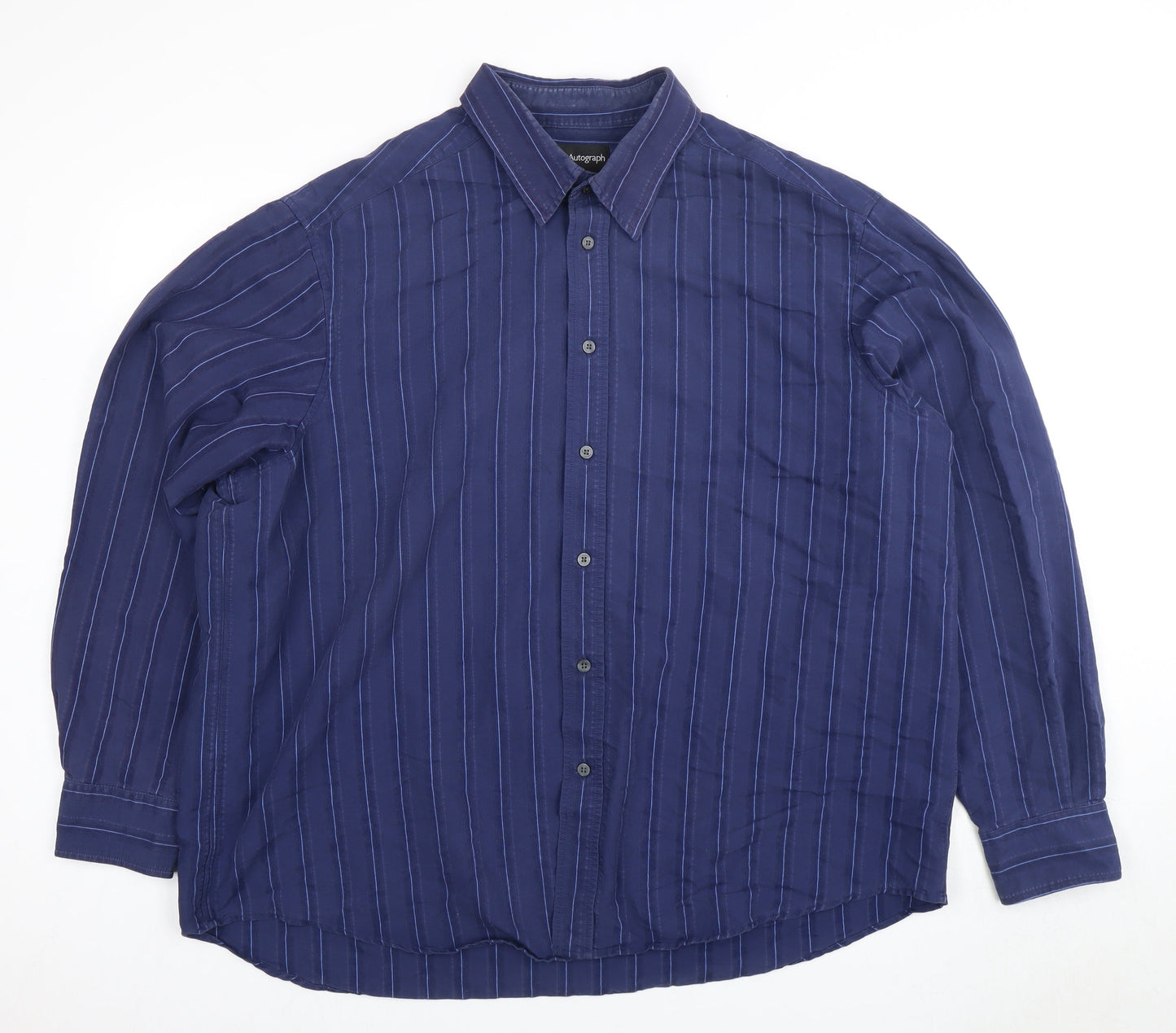 Mens UK Collar Size L Marks and Spencer Smart Blue  Dress Shirt