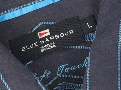 Mens UK Collar Size L Marks and Spencer Smart Blue  Dress Shirt