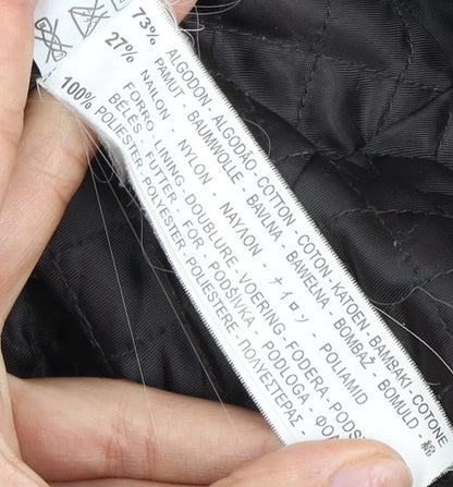 Womens UK Size 10 Zara Basic Black Parka Coat