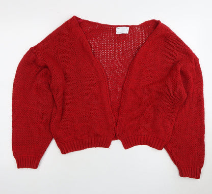 ASOS DESIGN Women's Red V-Neck Cardigan XS