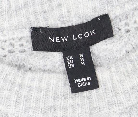 Womens UK Size M New Look Grey Pullover Jumper