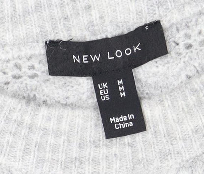 Womens UK Size M New Look Grey Pullover Jumper