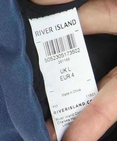 Mens UK Size L River Island Blue Bomber Jacket
