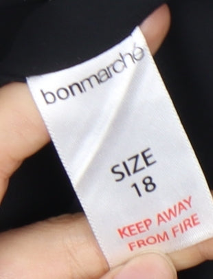 Bonmarché Women's Black Floral Dress Size 18 Sleeveless