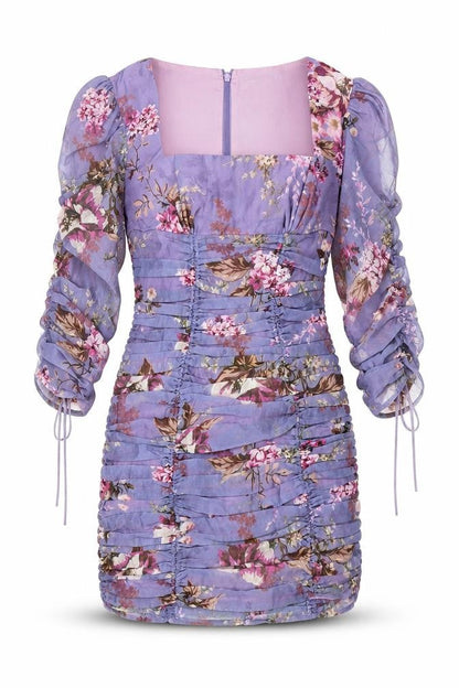 ASOS Women Purple Floral Bodycon Dress, Size 10