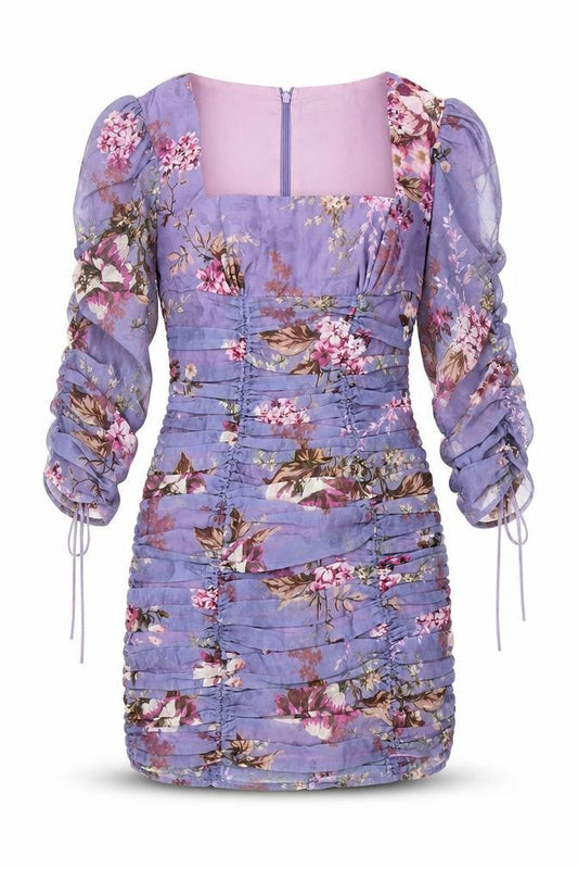 ASOS Women Purple Floral Bodycon Dress, Size 10