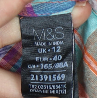 Womens UK Size 12 Marks and Spencer Multicoloured Basic Blouse