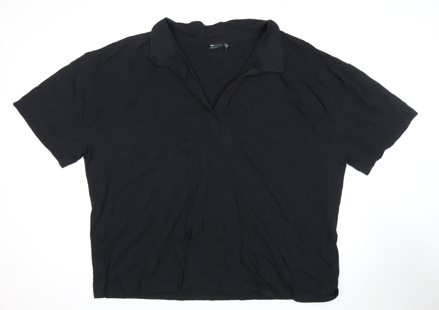 Womens UK Size 28 ASOS Black Basic Polo