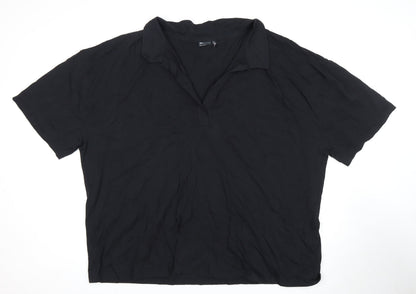 Womens UK Size 28 ASOS Black Basic Polo
