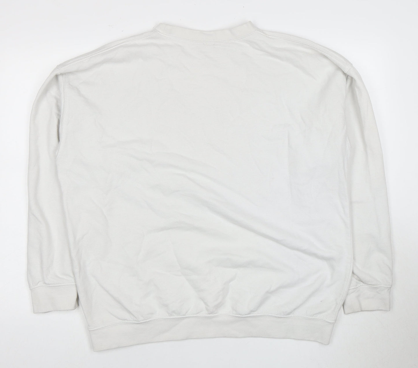 River Island Women's White Pullover Sweatshirt L