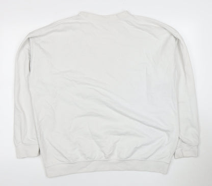 River Island Women's White Pullover Sweatshirt L