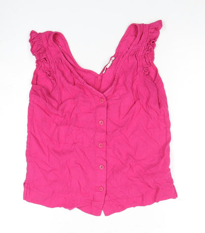 Womens UK Size 10 NEXT Pink Basic Blouse