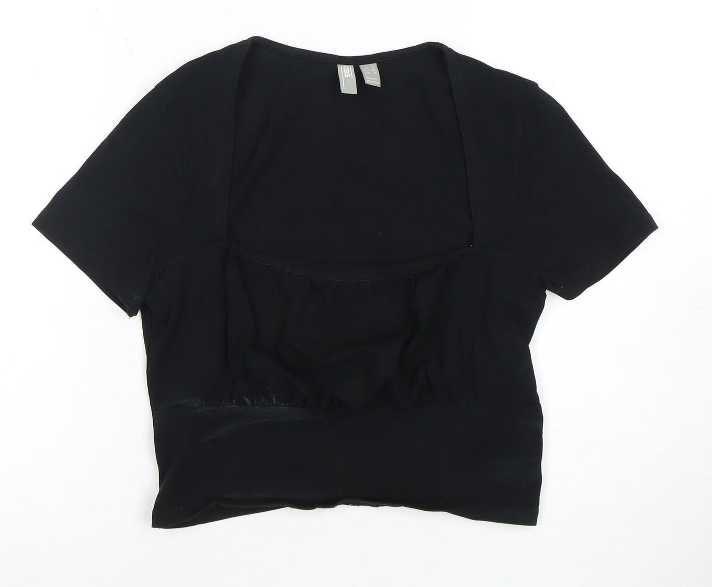 Womens UK Size 12 ASOS Design Black Cropped T-Shirt