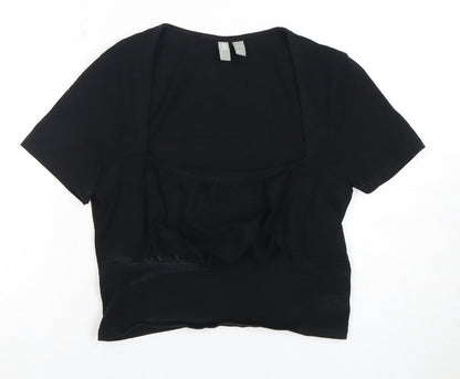 Womens UK Size 12 ASOS Design Black Cropped T-Shirt