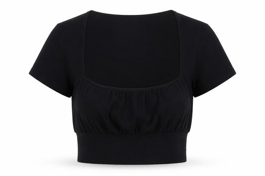 Womens UK Size 12 ASOS Design Black Cropped T-Shirt