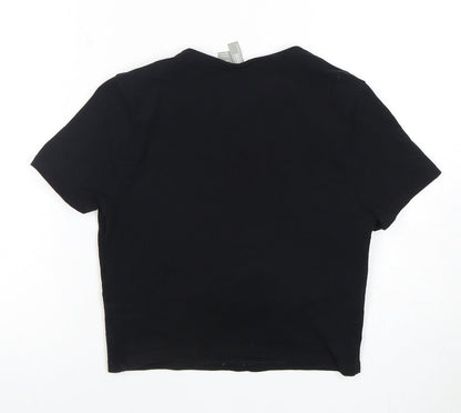 Womens UK Size 12 ASOS Design Black Cropped T-Shirt
