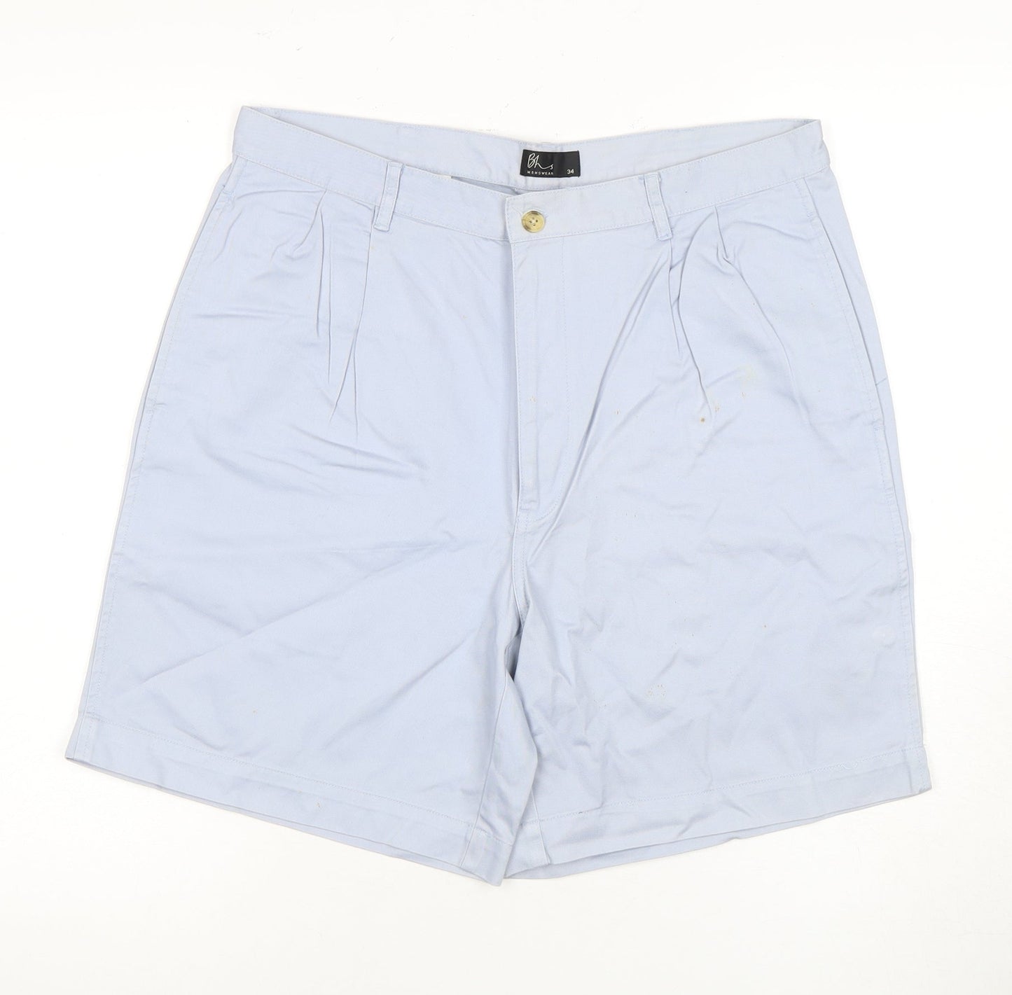 BHS Men's Blue Chino Shorts 34 Cotton Casual