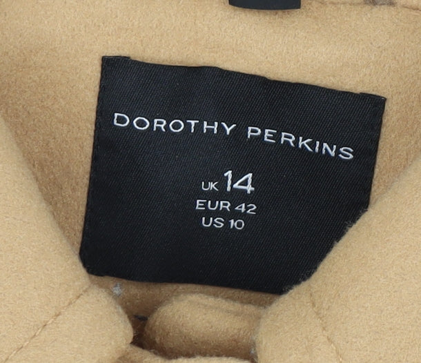 Womens UK Size 14 Dorothy Perkins Beige Overcoat