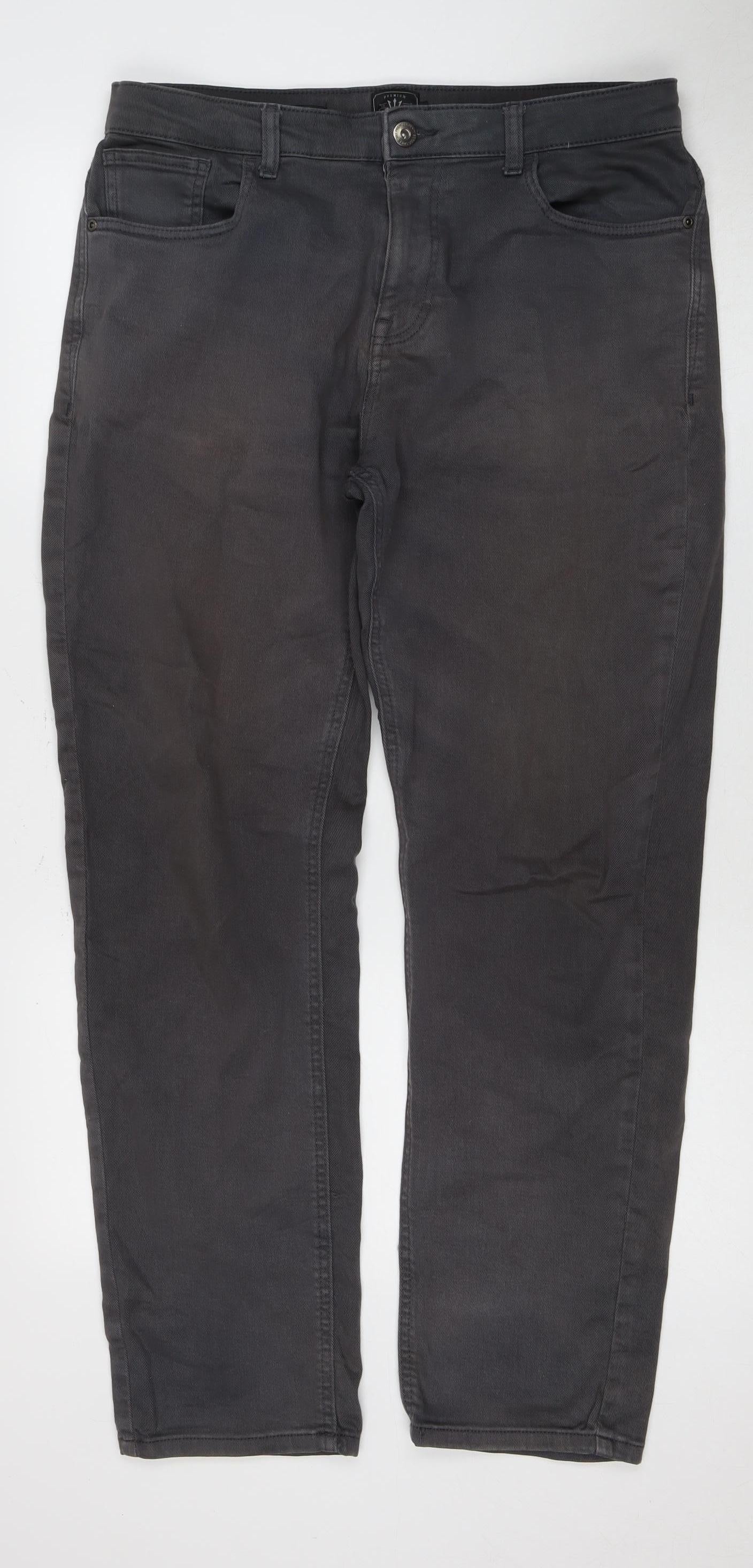 Next Men's Black Straight Jeans, M, Regular Fit