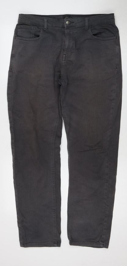 Next Men's Black Straight Jeans, M, Regular Fit