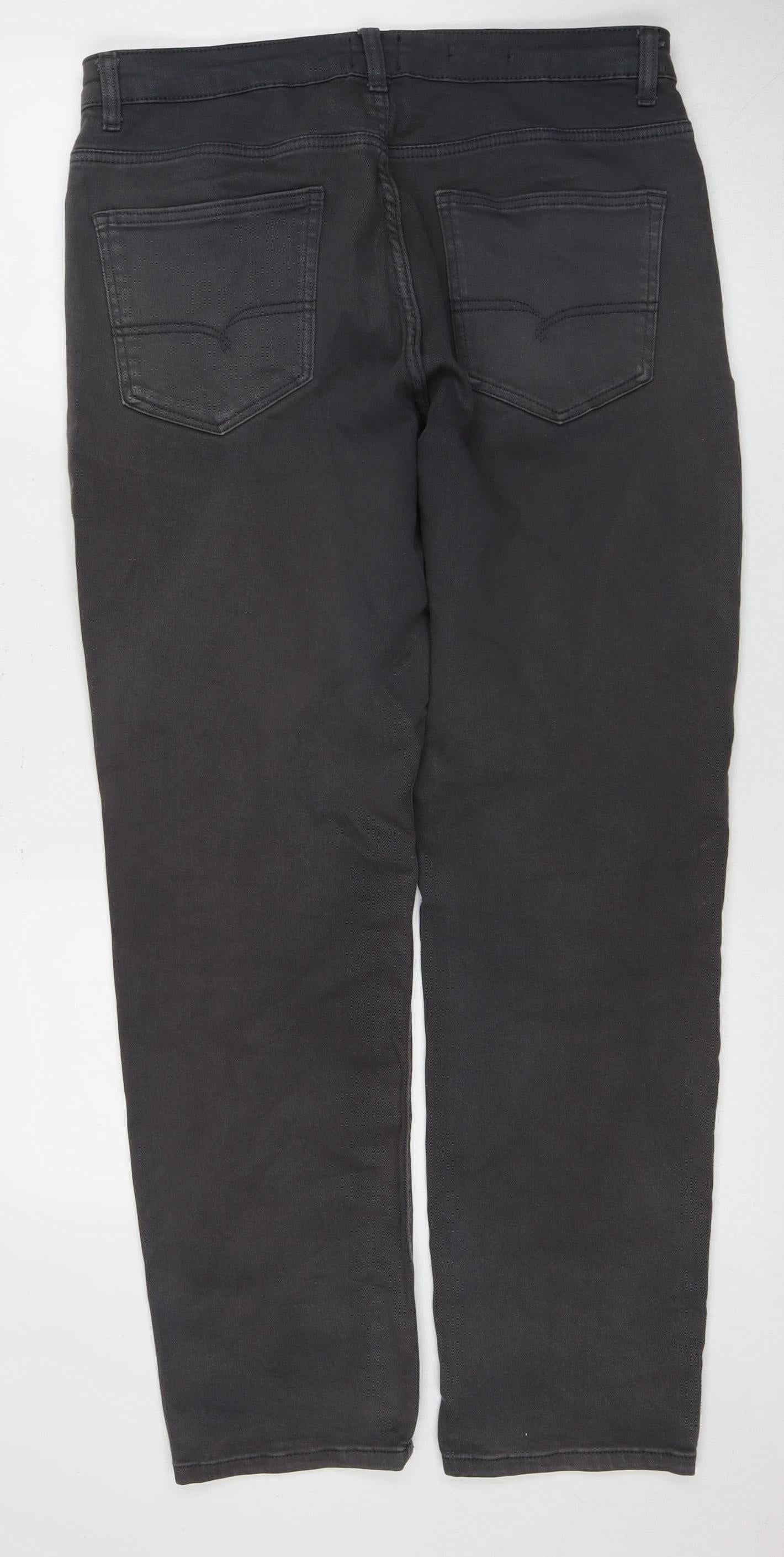 Next Men's Black Straight Jeans, M, Regular Fit