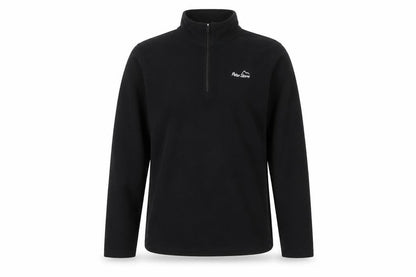 Front view of Peter Storm boys’ black 1/4 zip fleece sweatshirt 13 years