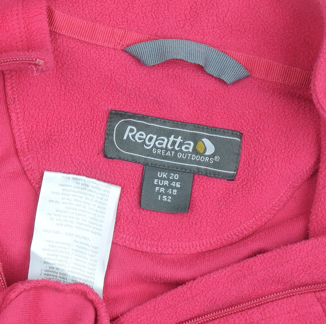 Regatta Women's Pink Fleece Pullover 1/2 Zip Sweatshirt - Size 20