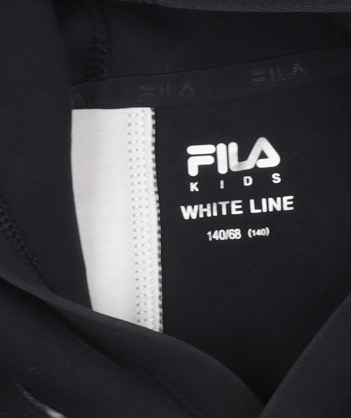Fila Boys Black Pullover Hoodie, 12 Years, Graphic Print