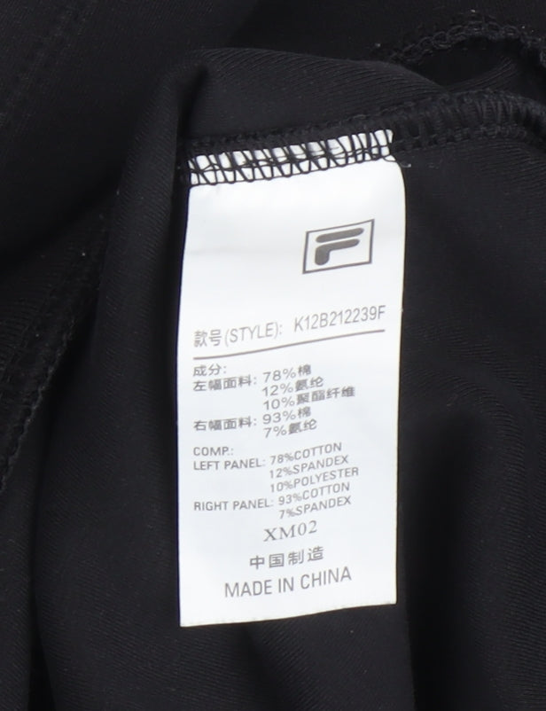 Fila Boys Black Pullover Hoodie, 12 Years, Graphic Print
