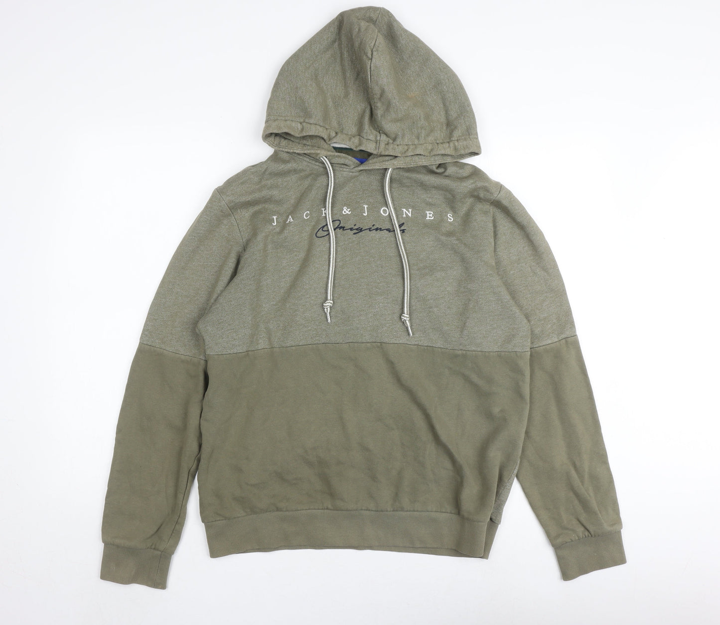 Mens UK Size M JACK & JONES Green Pullover Hoodie