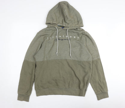 Mens UK Size M JACK & JONES Green Pullover Hoodie