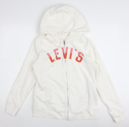 Levi's Women's Ivory Full Zip Hoodie - Size M Casual Wear