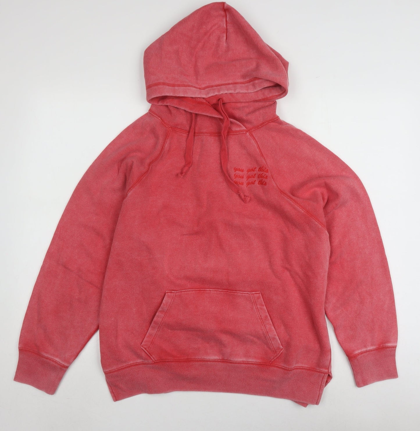 Pink Women’s XS Pullover Hoodie - Casual Cotton Blend