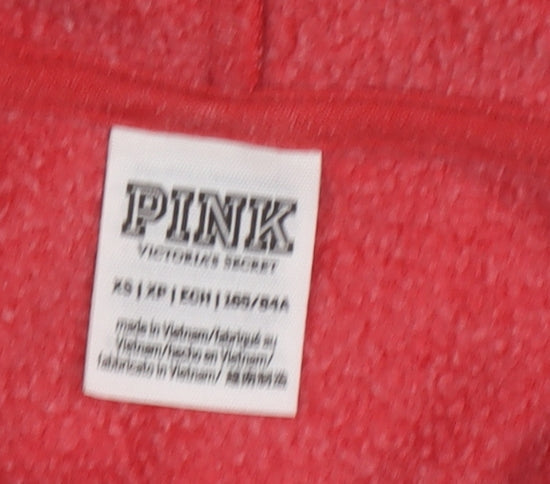 Pink Women’s XS Pullover Hoodie - Casual Cotton Blend