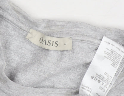 Oasis Women's Grey L Pullover Sweatshirt - Casual & Chic