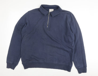 White Stuff Men's Blue Medium 1/2 Zip Sweatshirt