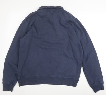White Stuff Men's Blue Medium 1/2 Zip Sweatshirt