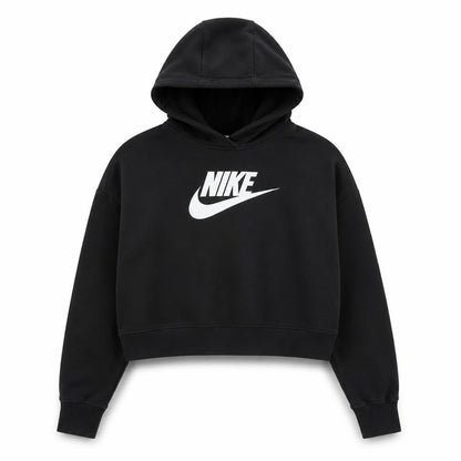 Front view of Nike unisex kids black xl pullover hoodie - logo style
