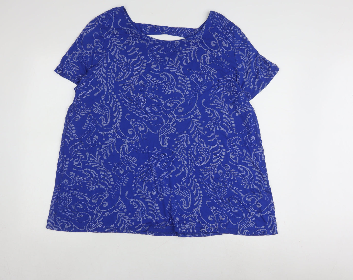 Womens UK Size 20 Roman Blue Basic T-Shirt